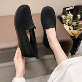 namcoverse Summer New Soft Bottom Low-Cut Slip-on Lazy Casual Pumps Breathable Mesh Cloth Shoes Flat Mom Shoes