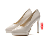 2025 1088A pointed thin heels high heels women's sexy temperament waterproof table single shoes women's feet are not tired, solid color super high heels