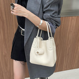 NAMCOVERSE 2025Leather women's bags, niche portable vegetable basket bags, cowhide bucket bags, high-end fashion trend single shoulder messenger bags
