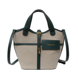 NAMCOVERSE 2025 Niche design retro canvas portable bucket bag women's popular new ins fashion shoulder vegetable basket messenger bag
