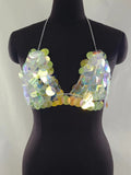 2025 MW3225  vest radiant sequin sheet pendant neck halter top tube top small vest body chain