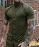 NAMCOVERSE 2025 Lanting short-sleeved stand-up collar solid color shirt