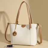 2025 Bag Women's popular Autumn Premium Sense Large Capacity Tote Bag Contrasting Color Niche Temperament Shoulder Bag Practical Commuter Bag