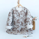Autumn and winter cotton-padded clothes for women, cotton-padded jackets for women, new Chinese women's clothing for autumn and winter, button-down round neck cotton-padded clothes and jackets for women.