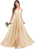 2025 2025 evening dresses fashionable new bridesmaid dresses with split ends long A-shaped pleated chiffon formal dresses