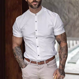 NAMCOVERSE 2025 Lanting short-sleeved stand-up collar solid color shirt