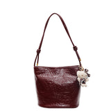 NAMCOVERSE 2025 ins trendy simple and versatile shoulder bag high sense women's fashion pleated bucket bag women's popular new messenger bag