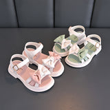 NAMCOVERSE  Girls' Sandals Summer New Soft Soled Princess Shoes Fashionable Stylish Little Girls' Shoes Open Toe Bow Girls' Shoes