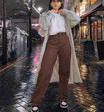 New  New  Women's Clothing European and American Hot Trade Jeans Women's Mop Trousers Wide Leg Pants