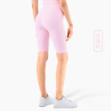 New European and American Strict Selection Yoga Fifth Pants No Embarrassment Line High Waist Nude Feel Fitness Peach Hip Tights