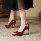 2025 1088A pointed thin heels high heels women's sexy temperament waterproof table single shoes women's feet are not tired, solid color super high heels
