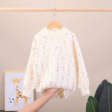 Sweater children's and girls' sweater pullover crew neck autumn and winter thick  new children's knitted sweater bottoming shirt