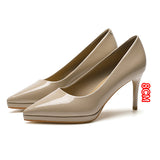 2025 1088A pointed thin heels high heels women's sexy temperament waterproof table single shoes women's feet are not tired, solid color super high heels