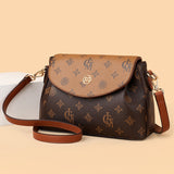 2025 Bag Autumn Women's popular Fashion Retro Printed Shoulder Bag Contrast Color Popular Temperament Mom Bag Large Capacity Women's Bag
