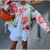 NAMCOVERSE 2025 Printed hem drawstring short cotton clothes popular  New autumn and winter new women's warm button jacket
