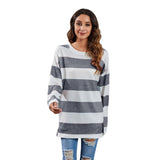 NAMCOVERSE Spring and summer new products   2025 crew neck multi-color striped sweater long-sleeved plush pullover T-shirt casual, women