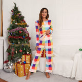 NAMCOVERSE Real spot  autumn and winter new product  Christmas casual suit plaid printing pajamas button loungewear