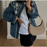 NAMCOVERSE 2025 Long-sleeved printed pocket cotton jacket popular  New autumn and winter women's single-breasted commuter warm jacket