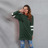 NAMCOVERSE Spring and summer new products 2025  wish round neck contrasting color splicing long-sleeved colored cotton casual loose large size top, women