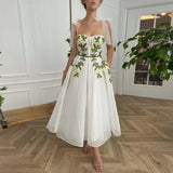 2025 Banquet evening dress popular new white shoulder can usually wear thin small host medium and long dress