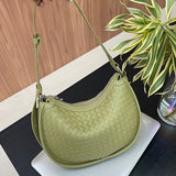 NAMCOVERSE 2025popular New new crescent cowhide women's bag woven bag, fashionable and casual leather one-shoulder crossbody armpit bag