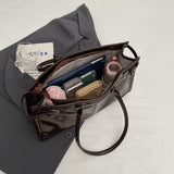 2025 Shoulder bag autumn new fashionable large-capacity tote bag retro lacquer premium shoulder bag casual women's bag