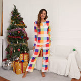NAMCOVERSE Real spot  autumn and winter new product  Christmas casual suit plaid printing pajamas button loungewear