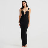 style women's clothing popular autumn new V-neck backless irregular dress women's dress split skirt