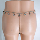 2025 Fb2110  stainless steel twelve constellation rhinestone letter pendant waist chain underwear integrated combination thong chain