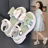 NAMCOVERSE  Girls' Sandals Summer New Soft Soled Princess Shoes Fashionable Stylish Little Girls' Shoes Open Toe Bow Girls' Shoes