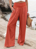 New Spring and Summer   Cross Border Women's Casual Style Cotton Distressed Wide Leg Loose Trousers for Women