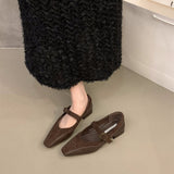 2025 Niche thick heel retro splicing black commuter single shoes women's shoes popular new spring and autumn  Mary Jane shoes