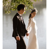 2025 suspender light wedding dress bride travel photography wedding dress Mori super fairy banquet dress dress female thin retro go out dress