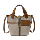 NAMCOVERSE 2025 Niche design retro canvas portable bucket bag women's popular new ins fashion shoulder vegetable basket messenger bag