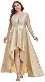 2025 Popular trade evening dress popular autumn and winter new V-neck A-shaped party dress front short and rear long dress