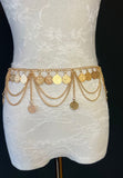 L4772Y ethnic style coin fringed waist chain retro style body chain exotic style sexy navel chain women's waist chain