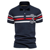 NAMCOVERSE 2025 New spring and summer new lapel men's Popularan size POLO shirt casual striped splicing men's digital short sleeve T