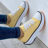 namcoverse HOTan and NEWn Cross-Border Large Size Casual Shoes Women's  Spring and Autumn New Solid Color Thick Bottom Lace-up Canvas Shoes Casual Shoes