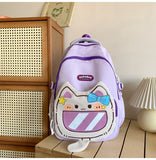 New Junior and Middle School Students Cute Kitten Large Capacity Schoolbag Multi-Compartment Waterproof Cartoon Backpack Wholesale