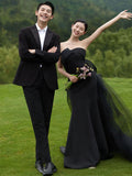 2025 light wedding dress  new bride light luxury high-end fishtail tube top certificate engagement dress female spring