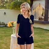 NAMCOVERSE Real new product  wish Modal cotton V-neck casual suit loungewear short sleeves shorts pajamas, spot