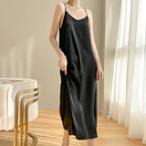 Silk 2024 Spring/Summer Women's New Loose V-neck Jacquard Inner Wear Dress Sexy Socialite Suspender Dress