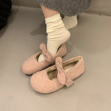 2025 Sweet and cute Mary Jane Mao Mao shoes female winter popular new fairy gray single shoes velvet warm cotton shoes