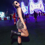 2025 Q5043Y New hot-selling acrylic sheet sheet sequin hand-spliced multiple fringed waist chain, belt body chain