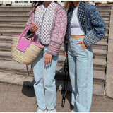 NAMCOVERSE 2025 Printed cotton jacket cardigan on both sides popular  New fashion women's color matching small cotton-padded jacket cotton-padded coat