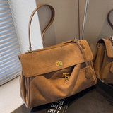 NAMCOVERSE 2025 Retro casual tote bag women's popular new suede trendy fashion versatile single shoulder underarm bag large capacity messenger bag
