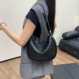 NAMCOVERSE 2025popular New new crescent cowhide women's bag woven bag, fashionable and casual leather one-shoulder crossbody armpit bag