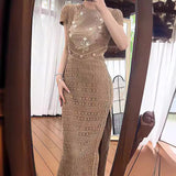 2025 Wasteland style, high-end design sense, niche elegance, waist, imperial sister temperament dress, ethnic style