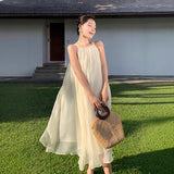 2025 gentle wind super fairy off-the-shoulder neck dress summer Sanya seaside vacation loose and elegant fairy dress