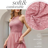 2025 's new women's sleeveless neck floral lace formal dress cocktail dress bridesmaid dress women